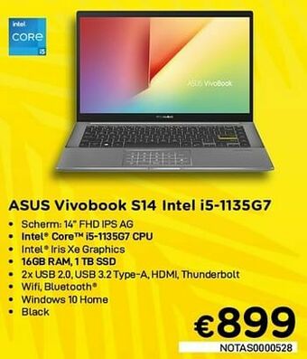 CompuDeals Asus vivobook s14 intel i5-1135g7 aanbieding