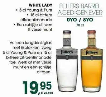 Prik en Tik Filliers barrel aged genever 0yo white lady aanbieding