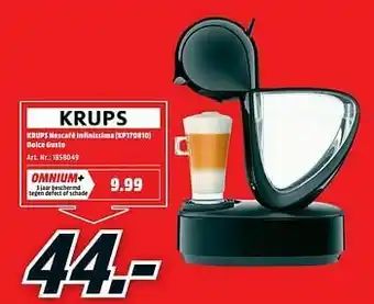 MediaMarkt Krups nescafé infinissima kp170810 dolce gusto aanbieding