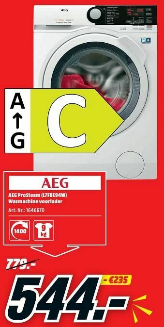 MediaMarkt Aeg prosteam l7fbe94w wasmachine voorlader aanbieding