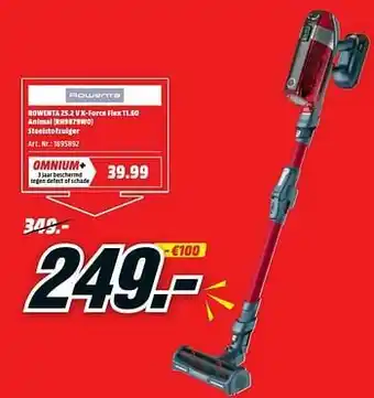 MediaMarkt Rowenta 25.2 v x-force flex 11.60 animal rh9879wo steelstofzuiger aanbieding