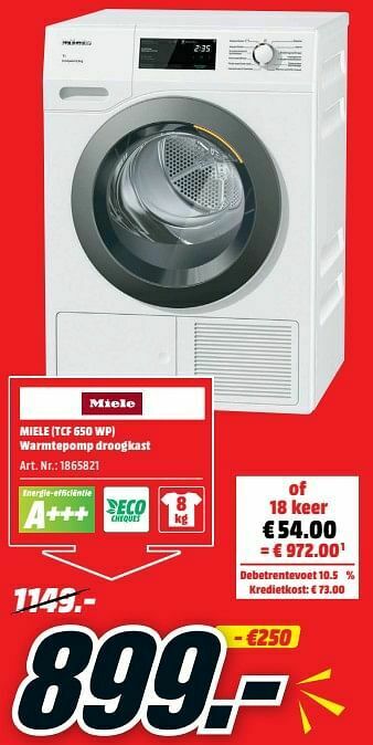 MediaMarkt Miele tcf 650 wp warmtepomp droogkast aanbieding