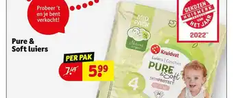 Kruidvat Pure & soft luiers aanbieding