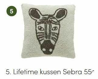Baby & Tiener Lifetime kussen sebra aanbieding
