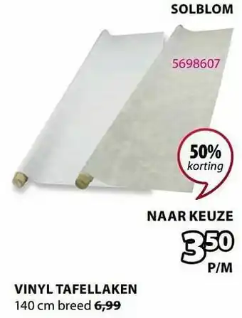 Jysk Vinyl tafellaken solblom aanbieding