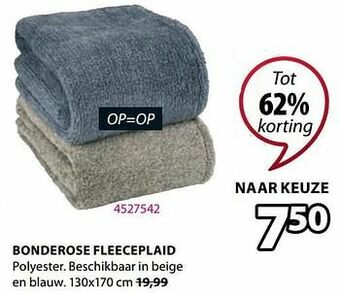 Bonderose fleeceplaid