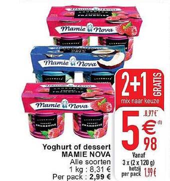 Cora Yoghurt of dessert mamie nova aanbieding