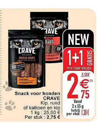 Snack voor honden crave