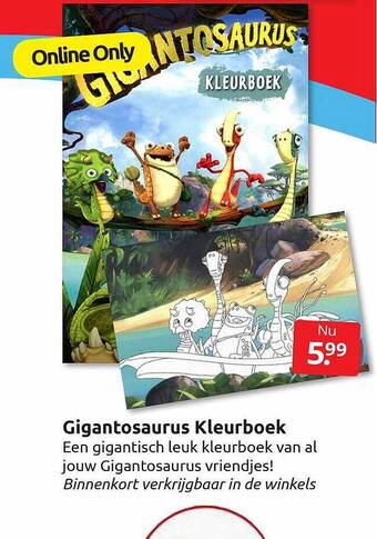 Boekenvoordeel Gigantosaurus kleurboek aanbieding