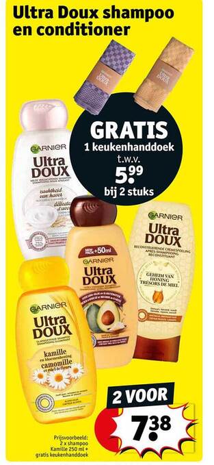 Kruidvat Ultra doux shampoo en conditioner aanbieding