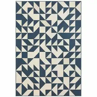 Leen Bakker Tapijt Lecci - blauw/crème - 160x230 cm - Leen Bakker aanbieding