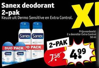 Kruidvat Sanex deodorant 2-pak aanbieding