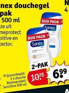 Kruidvat Sanex douchegel 500 ml aanbieding
