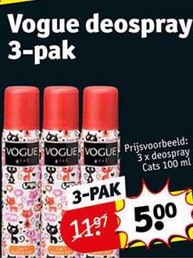 Kruidvat Vogue deospray 3-pak aanbieding