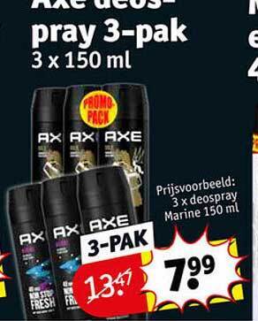 Kruidvat Axe deospray 3-pak aanbieding