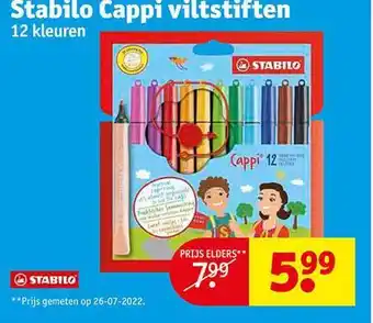 Kruidvat Stabilo cappi viltstiften aanbieding
