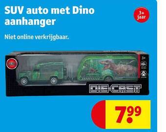 Kruidvat Suv auto met dino aanhanger aanbieding