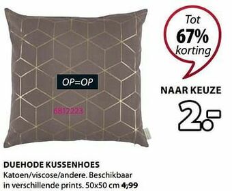 Jysk Duehode kussenhoes aanbieding