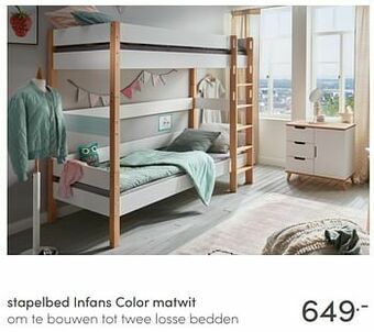 Baby & Tiener Stapelbed infans color matwit aanbieding