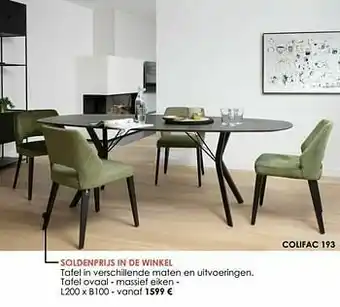 Tafel ovaal - massief eiken