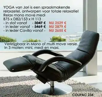 Yoga van jori is een spraakmakende relaxzetel in stof