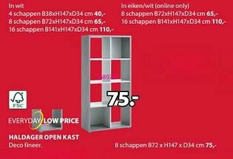 Jysk Haldager open kast 8 schappen aanbieding