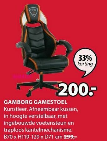 Jysk Gamborg gamestoel aanbieding