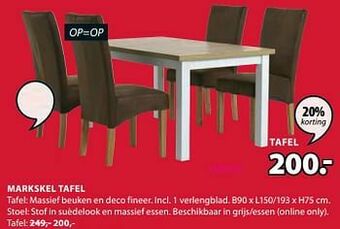 Jysk Markskel tafel aanbieding
