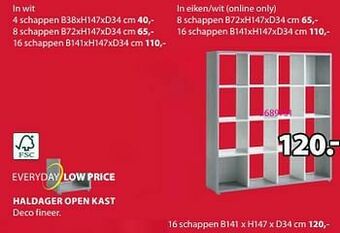 Jysk Haldager open kast 16 schappen aanbieding