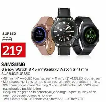 Selexion Samsung galaxy watch 3 45 mm-galaxy watch 3 41 mm sur850 aanbieding