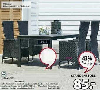 Jysk Skive standenstoel aanbieding