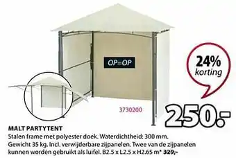 Jysk Malt partytent aanbieding