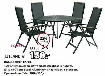 Jysk Rangstrup tafel aanbieding