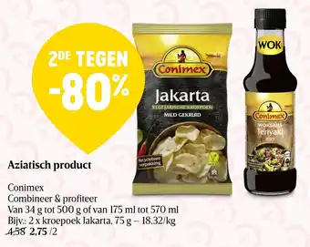 Delhaize Conimex Aziatisch Product van 34g tot 500g of van 175ml tot 570ml aanbieding