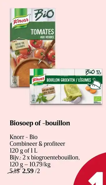 Delhaize Knorr - Biosoep of Bouillon aanbieding