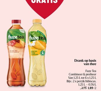 Delhaize Fuze Tea Drank op Basis van Thee aanbieding
