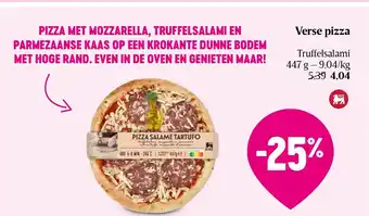 Delhaize Truffelsalami Verse Pizza aanbieding