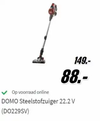MediaMarkt Domo Steelstofzuiger 22.2V (DO229SV) aanbieding