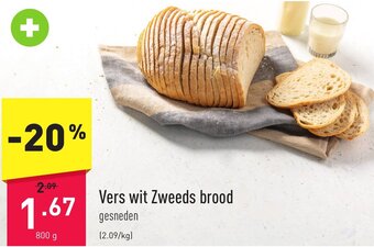ALDI Vers wit zweeds brood 800g aanbieding