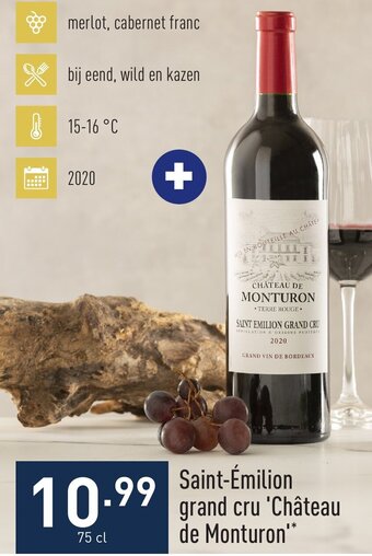 ALDI Saint-emilion grand cru chateau de monturon 75cl aanbieding