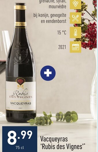 ALDI Vacqueyras rubis des vignes 75cl aanbieding