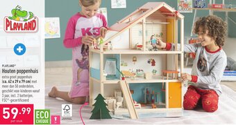 ALDI Playland houten poppenhuis aanbieding