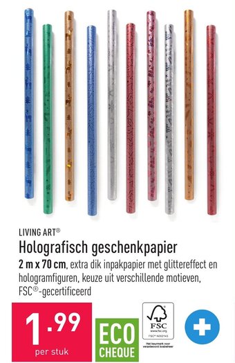 ALDI Living art holografisch geschenkpapier aanbieding