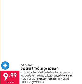ALDI Active touch loopshirt met lange mouwen aanbieding