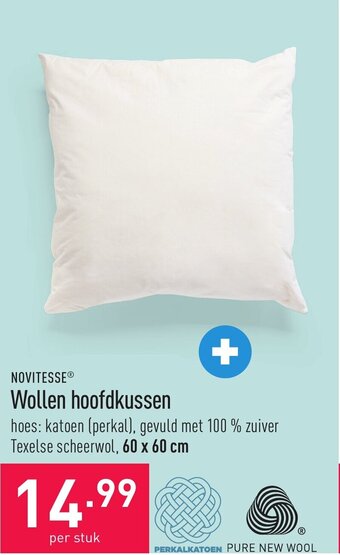 ALDI Novitesse wollen hoofdkussen aanbieding