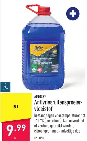 ALDI Autoxs antivriesruitensproeier-vloeistof 5L aanbieding