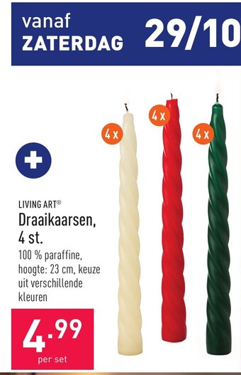 ALDI Living art draaikaarsen, 4 st. aanbieding