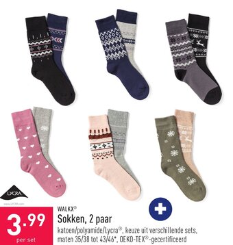 ALDI Walkx sokken, 2 paar aanbieding