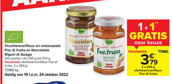 Vruchtenconfituur en smeerpasta fior di frutta en nocciolata rigoni di asiago