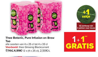Carrefour Market Thee botanic, pure infusion en brew tao aanbieding